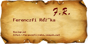 Ferenczfi Réka névjegykártya